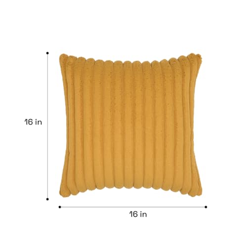 Image of Wakefit Designer Cushion Cover | 16x16 inch | Super Soft Durable Fabric | Machine Washable | Pack of 1 | Aura Mustard