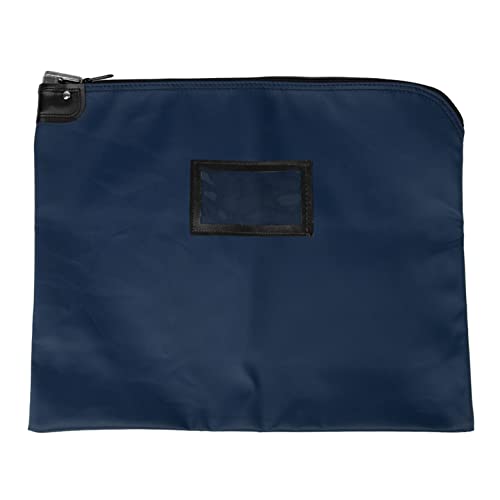 BankSupplies HIPAA Locking Courier Bags | Navy Blue | 19W x 15H | Durable Laminated Nylon Fabric | Metal Pop Up Lock | For Money, Coins, Currency, Checks & Documents