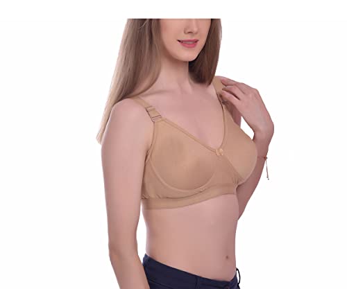 Image of Viral Girl Women's Wire-Free Cotton Hosiery Bra | Non-Padded, Full Coverage, Adjustable Straps | Soft Comfortable Innerwear with Hook & Eye Closure for Everyday Use