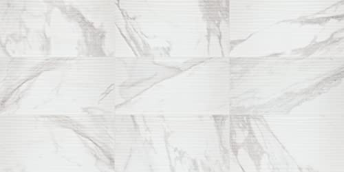 Daltile Perpetuo 12" X 24" Glazed Ceramic Wave Wall Tile in Satin Brilliant White (8 pieces per carton) (15.52 sqft per carton)