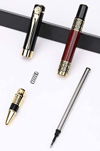 Image of Roshfort Luxury ball Pen - Customized Personalized Ballpoint Pen | Black & Maroon | Stylish Designs | Engrave Your Name. SEND DETAIL WHATSAPP +91 9631056748