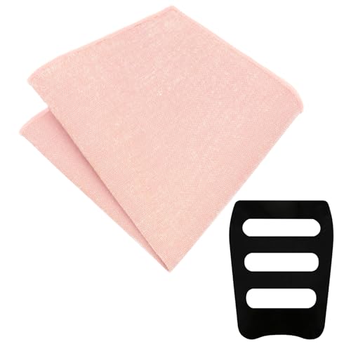 Image of LJBFNN Pocket Squares Handkerchiefs for Men Soft Cotton Mens Womens White Pocket Square with Holder for Suit Wedding Business