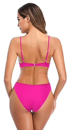 SHEKINI Tweedelig Badpak Dames Vaste beugel Bikinitop Zonder Rug Verstelbare Schouderriem Tweedelige Badmode Effen Kleur Bikinibroekje Strandkleding - Image 3