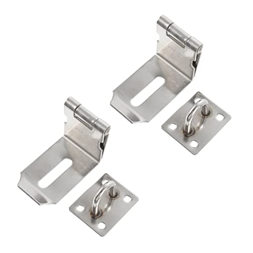 Image of DOITOOL 2pcs Stainless Steel Right Angle Cabinet Hasp Lock Durable Latch Lock for Doors Cabinets Sheds Easy Installation Compact Design