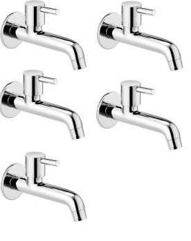 Alturas Turbo Brass Long Body Bib Cock Tap with Wall Flange- Set of 5
