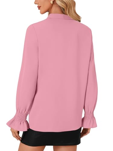 Image of LYANER Women's Bow Tie Neck Business Work Blouse