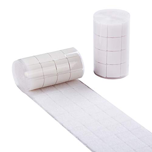 White Self Adhesive Dots 500pcs(250 Pairs) 1" Diameter Square Hook and Loop Dots Taps for School, Office