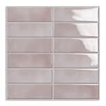 Pink Peel and Stick on Wall Tiles Backsplash,Rectangle Subway Waterproof Self Adhesive Splashbac Peel and Stick Backsplash for Home Kitchen,Bathroom,Living Room(10 Sheets,30.5X 30.5cm)
