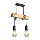 ✨ [Materiale affidabile e durevole]: La nostra lampada a sospensione rustica a soffitto è realizzata in legno massello di alta qualità e metallo nero con abilità ben fatte, non devi mai preoccuparti di sbiadire, ruggine o corrosione, un utilizzo davvero in piedi per molto tempo.