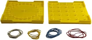 WISSNER Geometry Board 15 x 15 cm, with Rubber Ring and Templates  Textured Board with Base Circle & Square