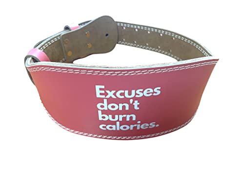 Aw Trainer - Cinturón de fuerza de piel para mujer para levantamiento de pesas, levantamiento de pesas, culturismo, fitness o elevación - Agujeros ajustables Protege la espalda y los lumbares Cover