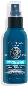 L'Occitane Purifying Freshness Dry Shampoo Mist, Aerosol-Free, Oily Hair