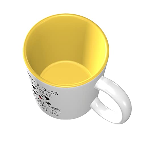 Taza de café divertida con texto en inglés "I Prefer Dogs to People Dog Mum Dog Lover", regalo de regalo para amantes de los perros, taza de café de color interior, taza de té Yellowmugs - Imagen 5
