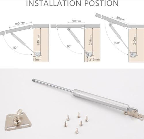 Vencede 2 Stück Gasfeder, Pneumatischer Dämpfer, 40N/8.82Ib/4kg, Deckelstütz Hydraulikfeder Gasfeder Möbel Klappenbeschlag Hydraulische Gasfeder