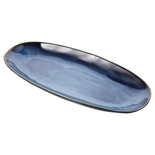 Plato grande azul de cerámica IMIKEYA para sushi miniatura 1