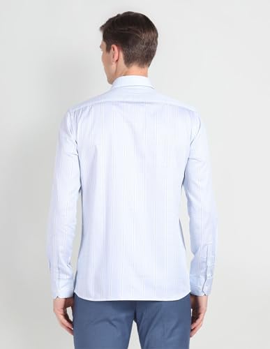 Image of Arrow Men Slim fit Cotton Checked Long Sleeves Cutaway Collar Shirt
