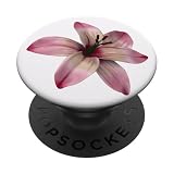 Floral Pink White Lily PopSockets Adhesive PopGrip
