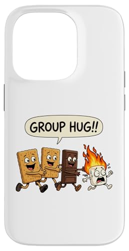 Funny Smores Group Hug Marshmallow on Fire �L�����v �L�����v �X�}�z�P�[�X iPhone 14 Pro �p
