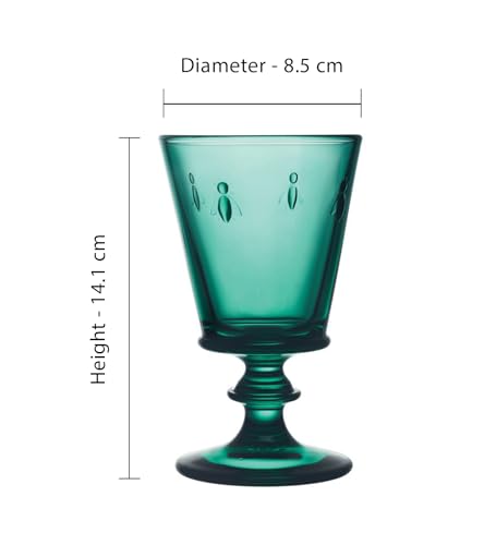 Verre à vin Abeille Émeraude La Rochere en verre pressé - 4