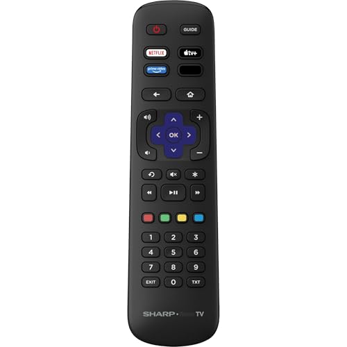 OEM Replacement Remote Control for Sharp Roku TV, No Pairing Required, Ready to Use with Sharp Roku Smart 4K & UHD TVs【Not Compatible with Roku Stick or Box】- Netflix, Apple TV+, Prime Video, Waipu.tv