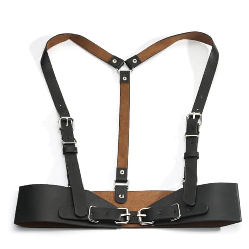 Punk Womens Waist Belt Adjustable Suspenders Straps PU Leather Harness Belt4