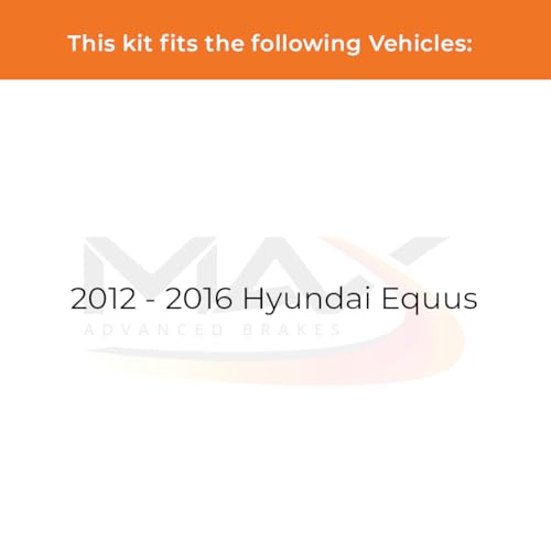 Image of Max Advanced Brakes Front Brake Kit Compatible With 2012 2013 2014 2015 2016 Hyundai Equus Replacement Premium OE Disc Brake Rotors and Ceramic Brake Pads