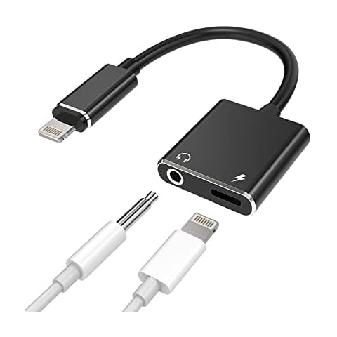 Lightning to 3.5mm Jack Iphone Headphone AUX Adapter Audio Cable 2in1 Splitter Apple Dongle Charging Cord MFI Certified Music Adaptador Para Compatible for 13 12 11 ProMax Mini Xs Se 7 X Xr 8Plus Ipad Cover