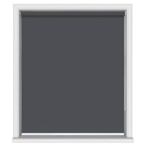 Image of 100% Blackout Roller Blinds for Windows 35 Inch W X 36 Inch L Roll-Up Shades Sun UV Protection for Home & Office, Gray| Customised Size | Heavy Duty in 38 MM Pole