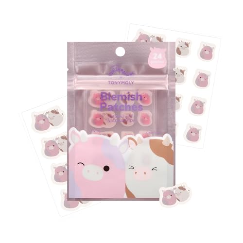 TONYMOLY x Squishmallows Patty + Ronnie Blemish Patches - Niacinamide infused Hydrocolloid pimple patches, 24 Patches