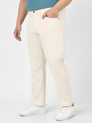 Image of Urbano Plus Men's Straight Fit Mid Rise Washed Jeans Stretchable