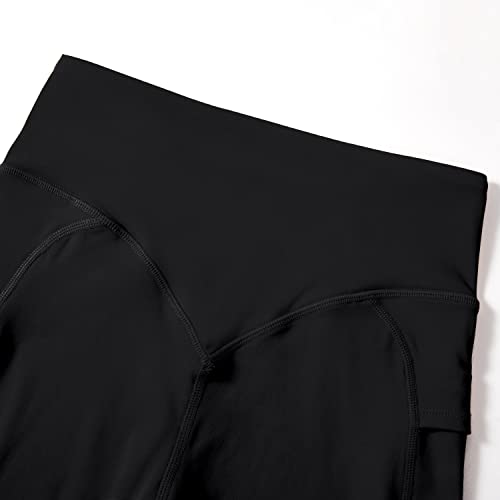 Omkagi No Front Seam High Waisted Leggings For Women With Pockets Tummy Control Gym Yoga Pants(L,1175-Black) #TOP5