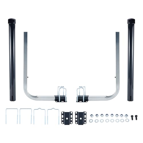 PRINIC Boat Trailer Guide, Trailer Guide Ons Electro-Galvanized Steel with PVC Pipes for Ski Boat, Fishing Boat, Sailboat Trailer, Black and Silver