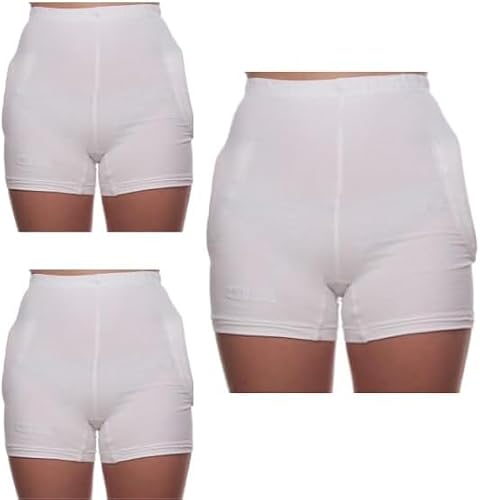 Comfort & Care Apparel H&uuml;ftprotektorenhose, 3-teiliges Set/Atmungsaktives Material: 95% Baumwolle, 5% Lycra/Waschbar/Ohne Polster (M)