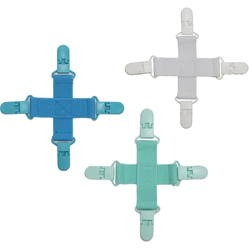 GREATLINK 3 Pack Bed Sheet Detangler Clips - Laundry Holder Clip for Washer & Dryer, Keep Fitted Sheets & Duvet Covers from Tangling, Prevent Balling/Wrinkles, Saves Drying Time and Energy