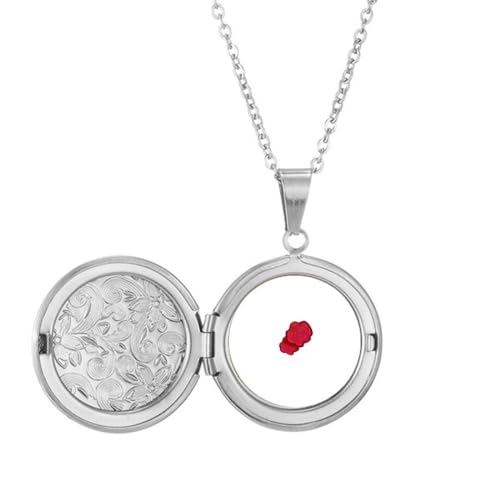 Collier médaillon botanique rose cadeau d'anniversaire personnalisé