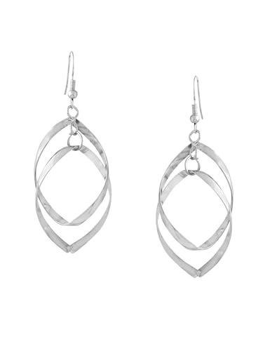 Yellow Chimes Danglers Earrings for Women | Silver Earrings for Girls | Fashion Women Earrings | Leafy Shaped Long Dangler Earrings | Birthday Gift For Girls Anniversary Gift for Wife