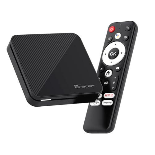 Multimedia-Player Tracer TV Box | Android 14 4K HDR WLAN Bluetooth 5.0 2GB RAM 16GB Quad Core ARM Cortex-A53 Mali-G31 Port HDMI LAN | Fernbedienung inklusive