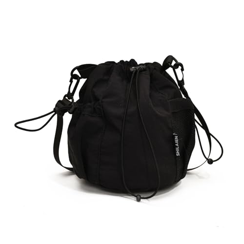 Small Nylon Crossbody Bags for Women Men With Drawstring Cell Phone Purse Wallet Handbags with Inner Compartments