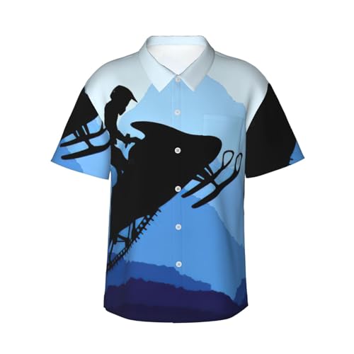 Chemise de plage pour homme imprimé motoneige parfaite en vacances