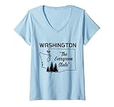 Photo Gallery donna washington l evergeen state pacific northwest pnw maglietta con collo a v Photo Gallery donna washington l evergeen state pacific northwest pnw maglietta con collo a v