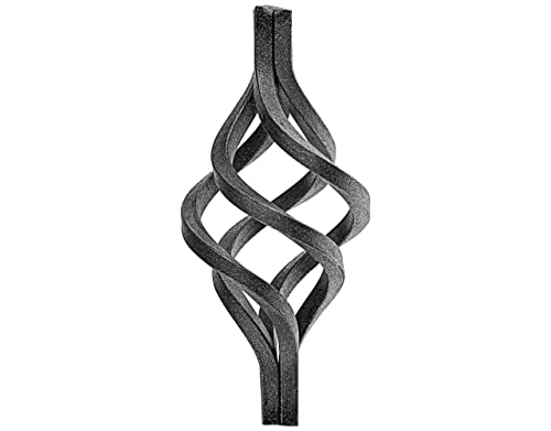 Gal Industrial Cesta decorativa de pinza, 130 x 60 mm, con barra cuadrada de 12 mm, alambre de hierro forjado para vallas y puertas