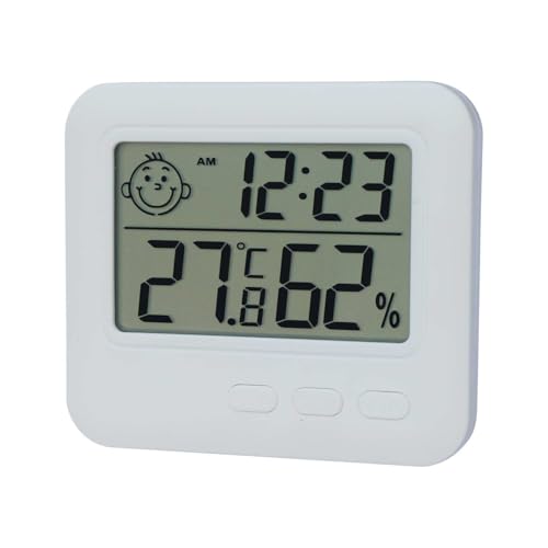 REDPINGUO Indoor Thermometer Hygrometer Humidity Time Monitor Large LCD Display with alarm clock