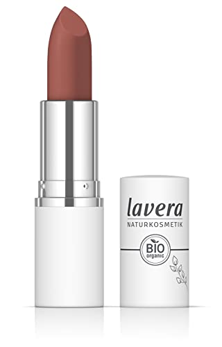 lavera Comfort Matt Lipstick - Cayenne 01 - Intense colour - Matt finish - Comfortable feel - Up to 6 hours hold - Vegan - Natural cosmetics (1x 18.2 g)