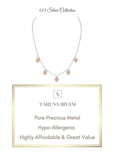 Taruna Biyani® 92.5 Sterling Silver Chain with Real Pearls Necklace Gift for Women and Girls - Image 3