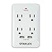 Stanley 33202 SurgeQuad AC and USB Wall Tap, White