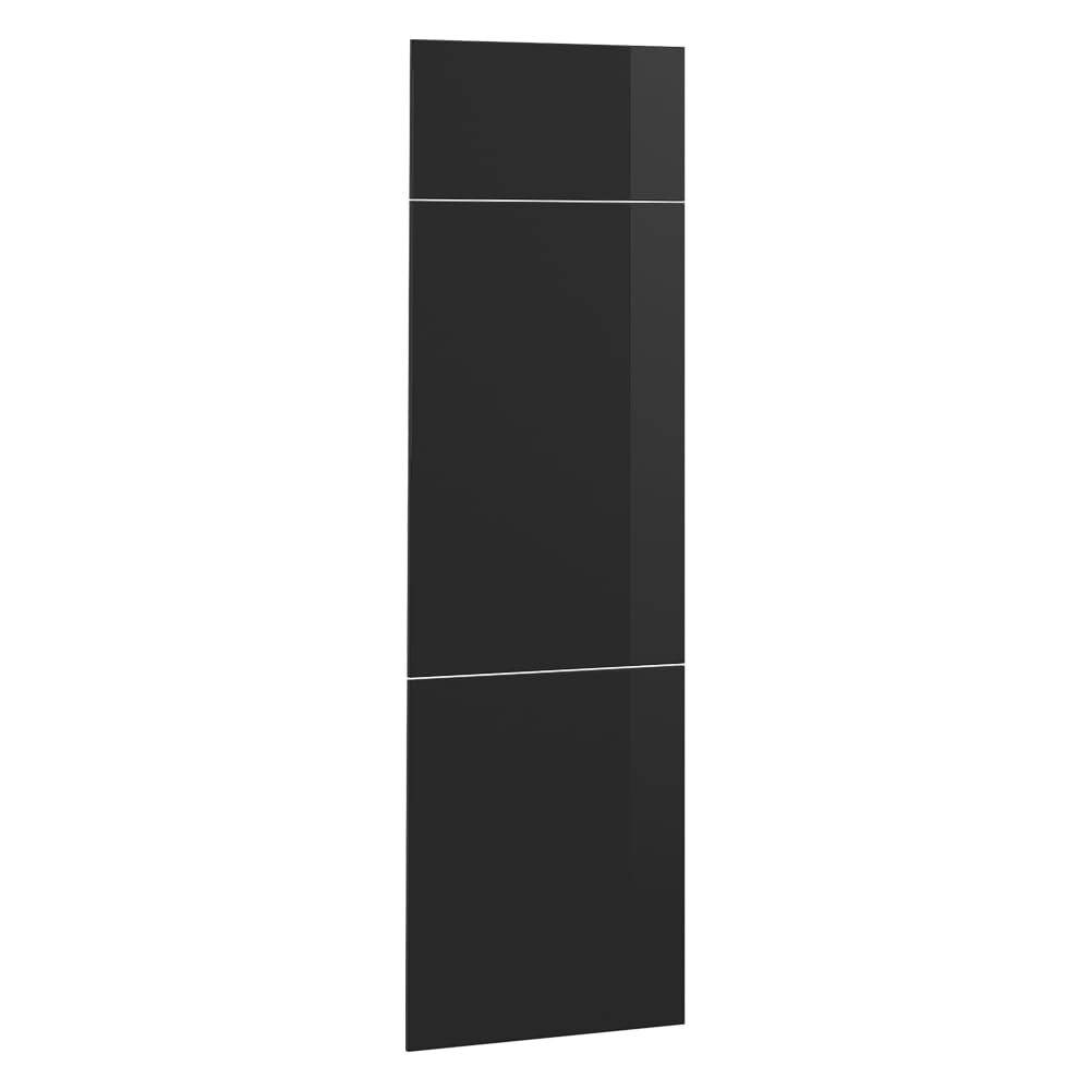 Vicco Küchenfront R-Line, Schwarz Hochglanz, 59.6 x 196 cm | Möbelfront für den Kühlumbauschrank, passend für R-Line Küchenschränke zur einfachen Montage
