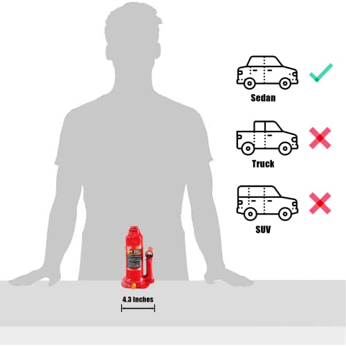 Image of Torin T90413 Big Red Hydraulic Bottle Jack with Carrying Case,4 Ton (8,000 lb) Capacity,(Pack of 6)