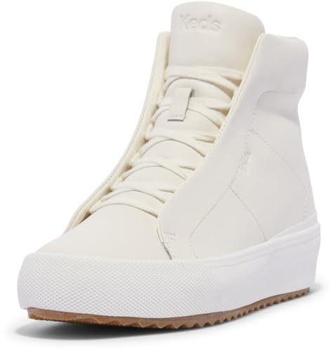 Keds Baskets Remi Mid Bootie pour femme en cuir blanc cassé pointure 35.5
