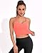 DaiLiWei Strappy Sports Bras for Women High Support Longline Open Back Workout Tops Padded Cross Yoga Crop Tank Built in Bra Coral Pink