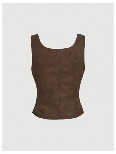 GORGLITTER Women's Western Cowgirl Rodeo Outfit Sleeveless Lace Up Vest Tops Vintage Renaissance Corset Tops2